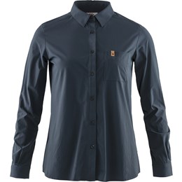 Fjällräven Ãvik Lite Shirt LS Dame L Blå Skjorter